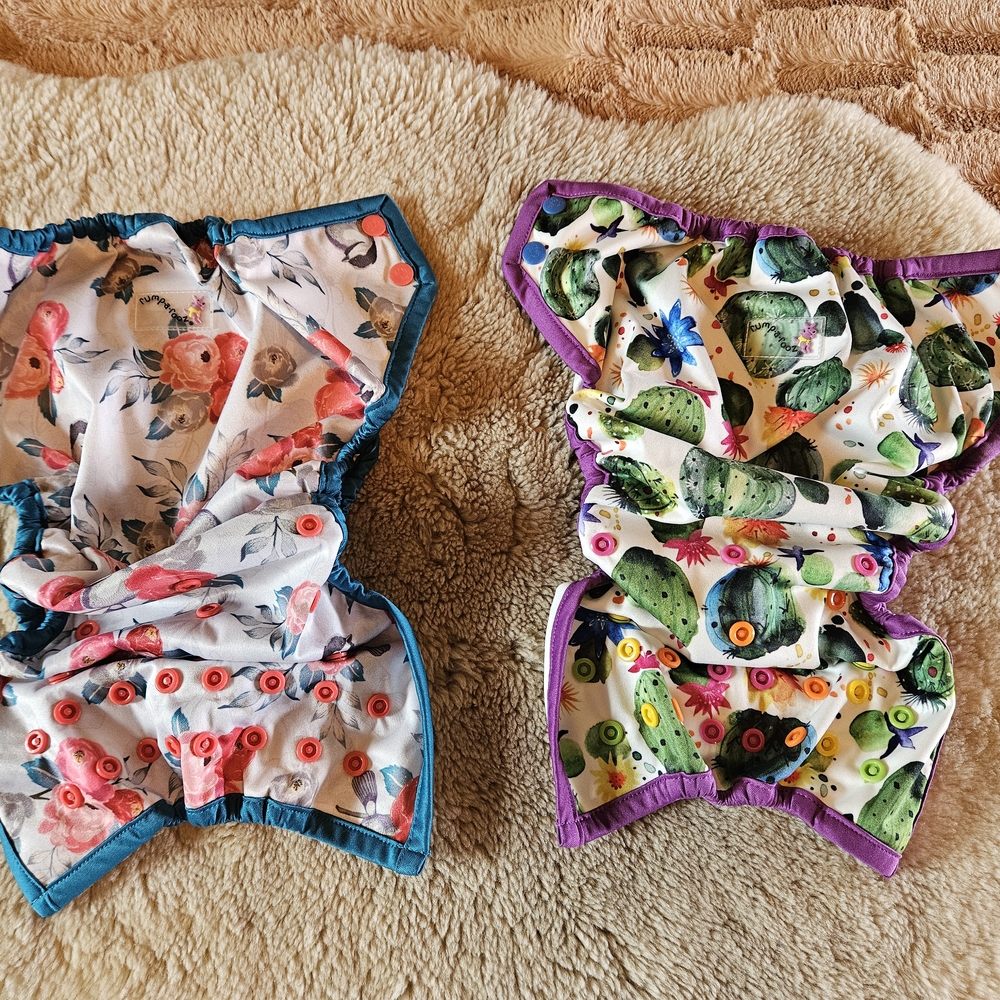 Rump-A-Rooz Floral and Cactus Print Cloth Diaper Covers/Swim Diapers